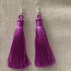 Purple Tassel Earrings